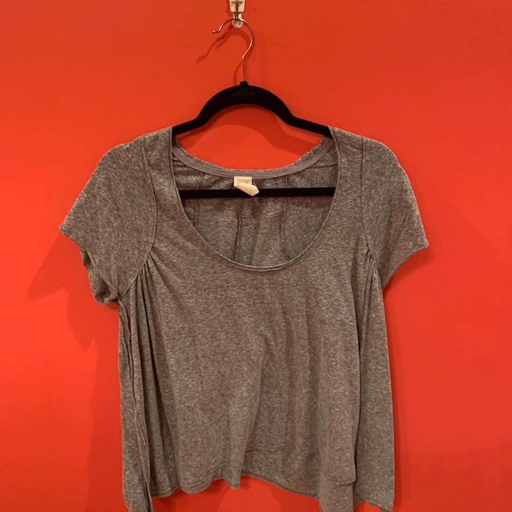 We The Free Gray Crop Relaxed Short Sleeve T-Shirt size S